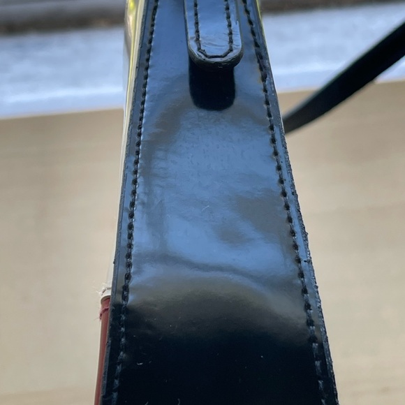 Colorblock Patent Leather Baguette Shoulder Bag - Picture 11 of 14